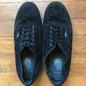 Black Velvet Print Vans